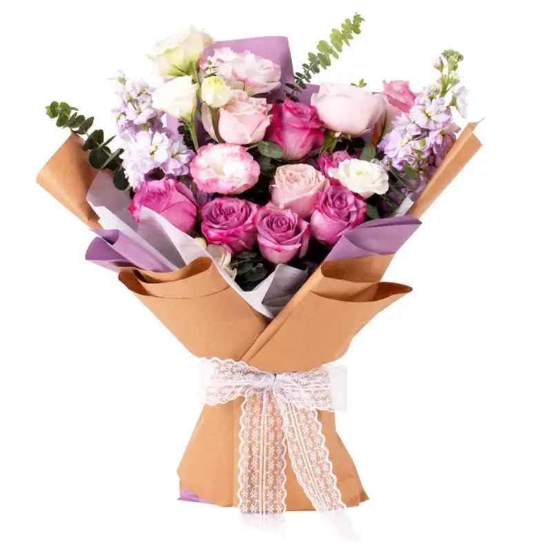 Букеты в крафт бумаге